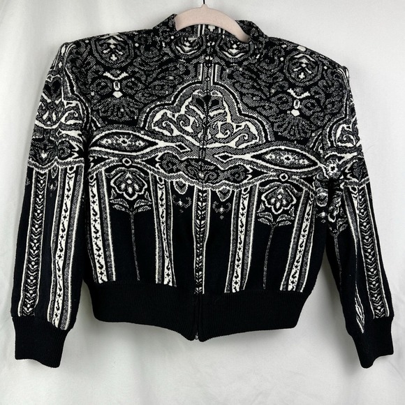 St John Santana Knit Jacket Womens 6 Black White Classic Elegant Preppy Chic - Picture 12 of 12